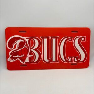 VTG NFL Tampa Bay Buccaneers Retro Logo 'Bucs' Plastic Decorative License Plate